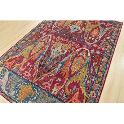 Ziegler Rug 6’1” X 9' Pink Wool Traditional Hand-Knotted Oriental Carpet