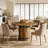 Round Farmhouse Dining Table with Fence Pedestal Base (39.37", Seats 4)