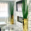 29" Prism Goldtone Metal Planter