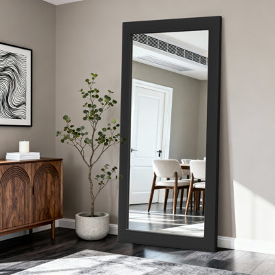 Miroir mural rectangulaire avec cadre profond et miroir de meuble-lavabo en verre trempé HD