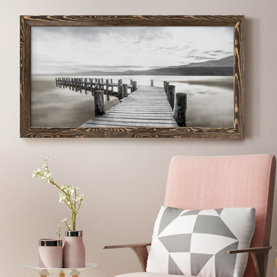 Misty Morning Dock - Peinture sur toile encadrée