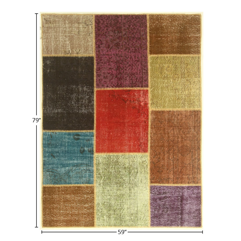 Tapis rectangulaire de 4 pi 11 po x 6 pi 7 po avec envers antidérapant