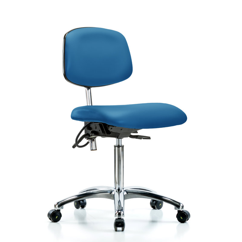 Chaise antistatique, Bleu, Roulettes, Non inclus