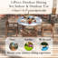 Ensemble de salle à manger 5 pièces pour l'extérieur avec 4 chaises en bois d'acacia Table Table de salle à manger ronde de 47,2 po à lattes ｜ Idéal pour les patios, les jardins, les bords de piscine et les pelouses et à l'intérieur resistance Résistant aux intempéries-1552838744-1552838725