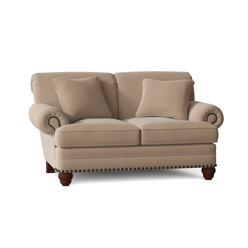 Spratt Loveseat, Beantown 10 Sand Performance Chenille, Manhattan, Dark Brass