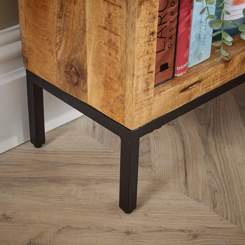 Franca Tall 8 Open Shelving Mango Wood Bookcase Storage Unit