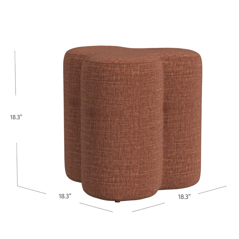 Repose-pieds Ace avec trèfle amusant, chenille rose, 18 po, Orange rouillé