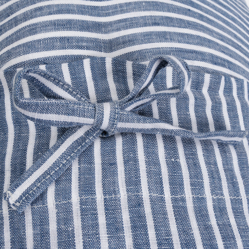 Grant Linen Duvet Cover Set, King Duvet Cover + 2 King Shams + 2 Throw Pillows, Marine Blue