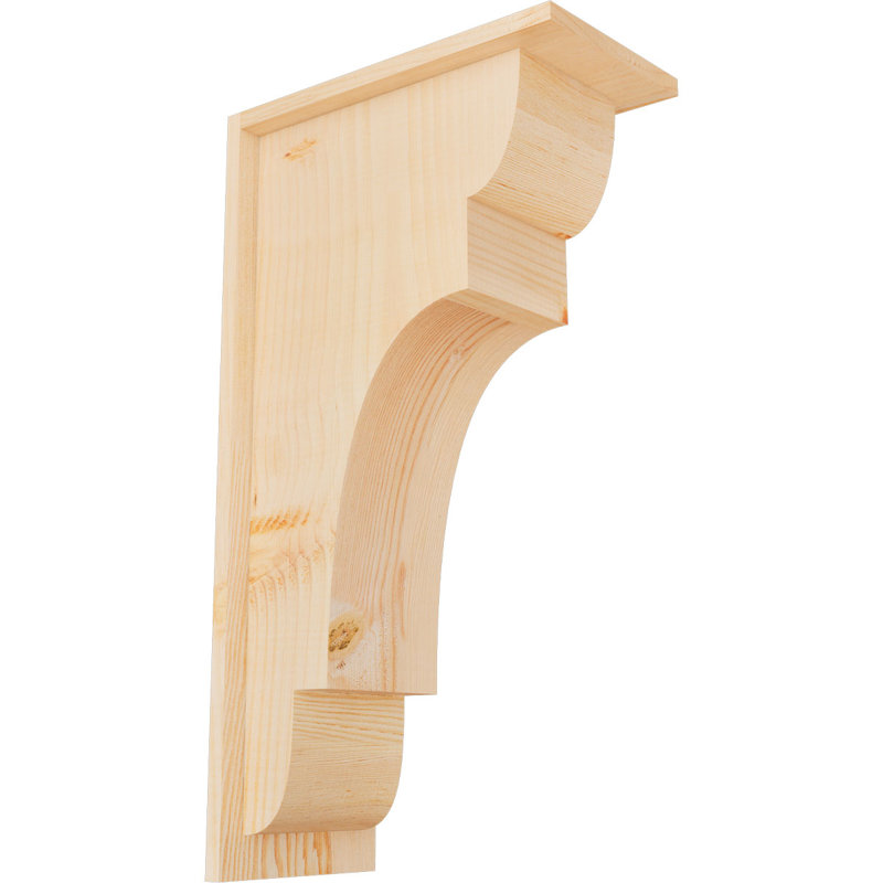 New Brighton Corbel avec plaque arrière, H 26 po x l 7,5 po x P 14 po, Sapin de Douglas, Lisse