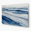Art mural horizontal gris saphir rayé en métal bleu clair