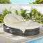 Chaise longue de patio spacieuse avec conception en rotin réglable pour le bord de la piscine