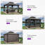 Pavillon de jardin permanent en aluminium 12 pi x 12 pi avec toit double en acier galvanisé pour terrasse et jardin, rideaux et filet inclus, gris-82941086