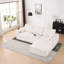 Canapé modulaire en forme de U de 113 po, 4 places, canapé-lit à 4 places, rembourré à compression, sans assemblage, mousse complète pour un espace de vie confortable en velours côtelé beige et blanc-137729014