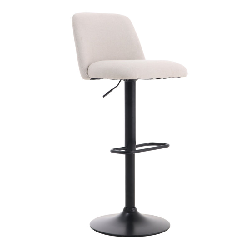 Dellaquila Upholstered Adjustable Height Counter Stool with Metal Frame, White
