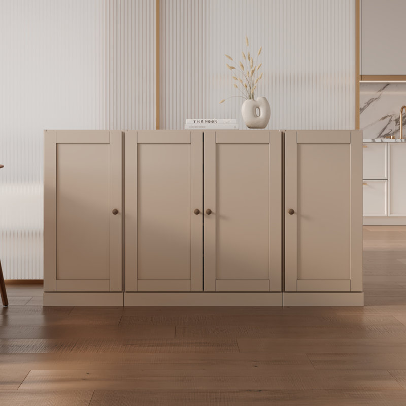 Buffet 65% avec portes Shaker, 2 tiroirs et tablettes réglables Palace Imports, Beige