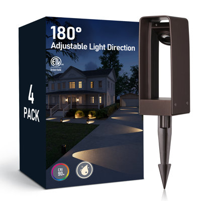 3W Adjustable Head Pathway Light, 180° Tilting Head, Low Voltage Modern Mini Landscape Light