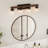 4 Light Dimmable Bathroom Vanity Lights, Moisture-Resistant Solid Wood & Black Metal, Clear Glass Shades, Industrial Style-415675453