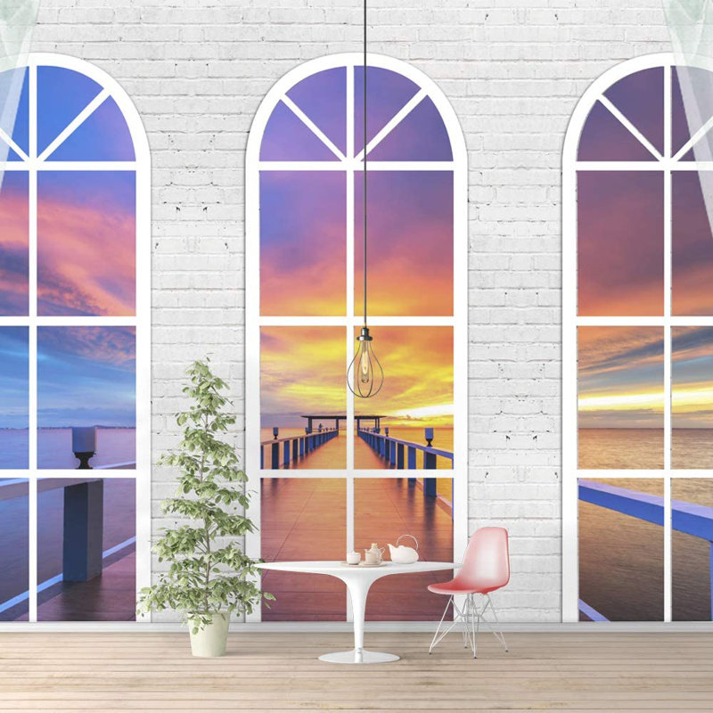 Panneau mural fenêtre avec fenêtre, L 100 po x l 144 po