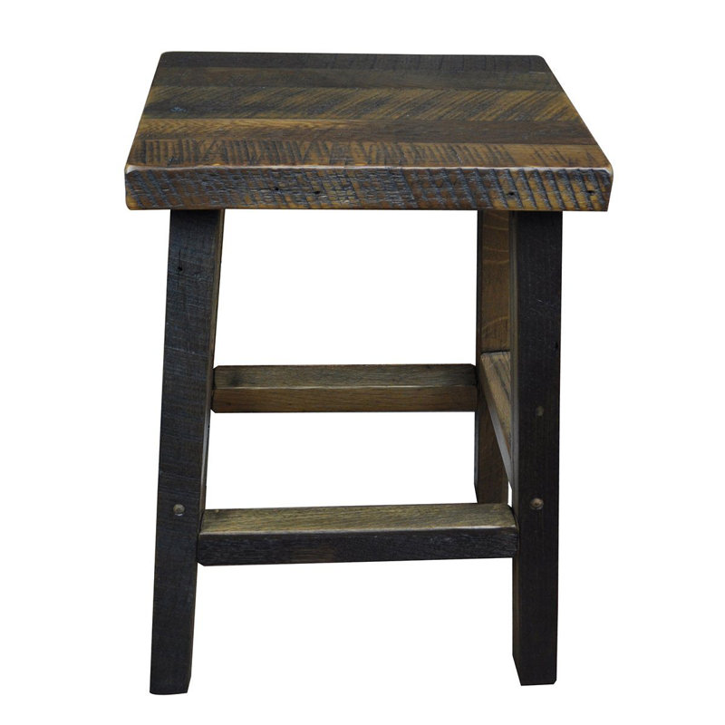 Rustic Reclaimed Barn Wood Backless Counter Stool
