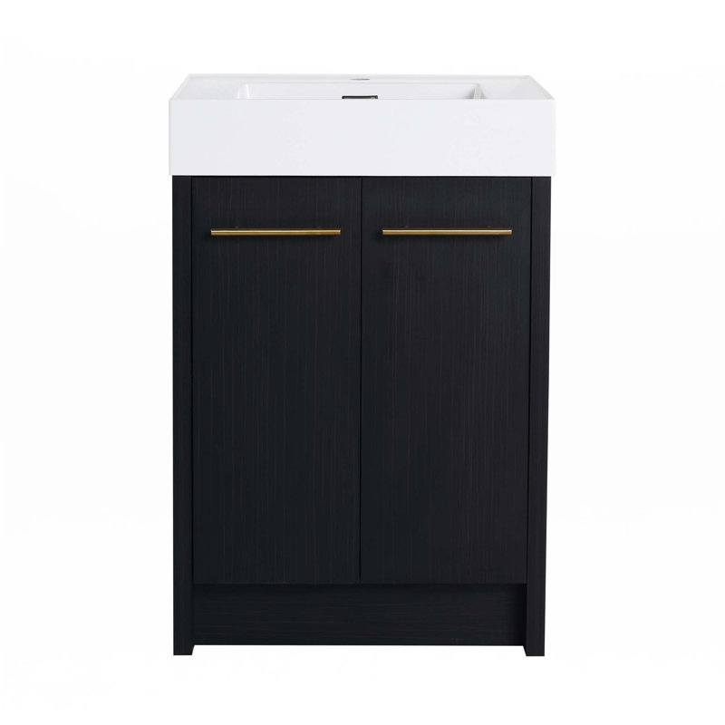 Meuble-lavabo autoportant avec lavabo en résine