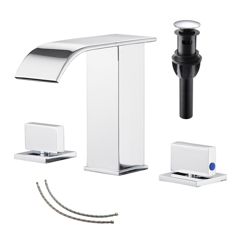 Widespread 2-handle Bathroom Faucet with Drain Assembly