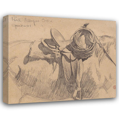 "For Cowboy's Saddle Gear, Hill Camp, Oregon" by  Maynard Dixon - Gallery Wrap Canvas Wall Art