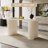 Pearlena 70.87" Modern Rectangle Cream White Dining Table Set with 6 Chairs for Kitchen, Bar, Living Room-539561009-539561008