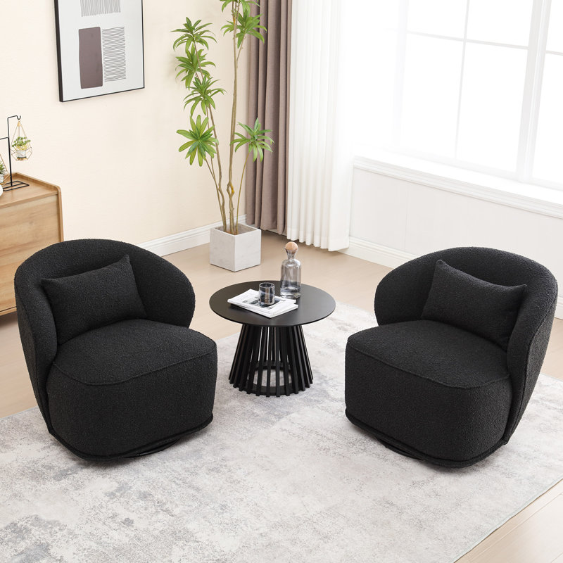 Fauteuil d'appoint 2 pièces Melora, Noir