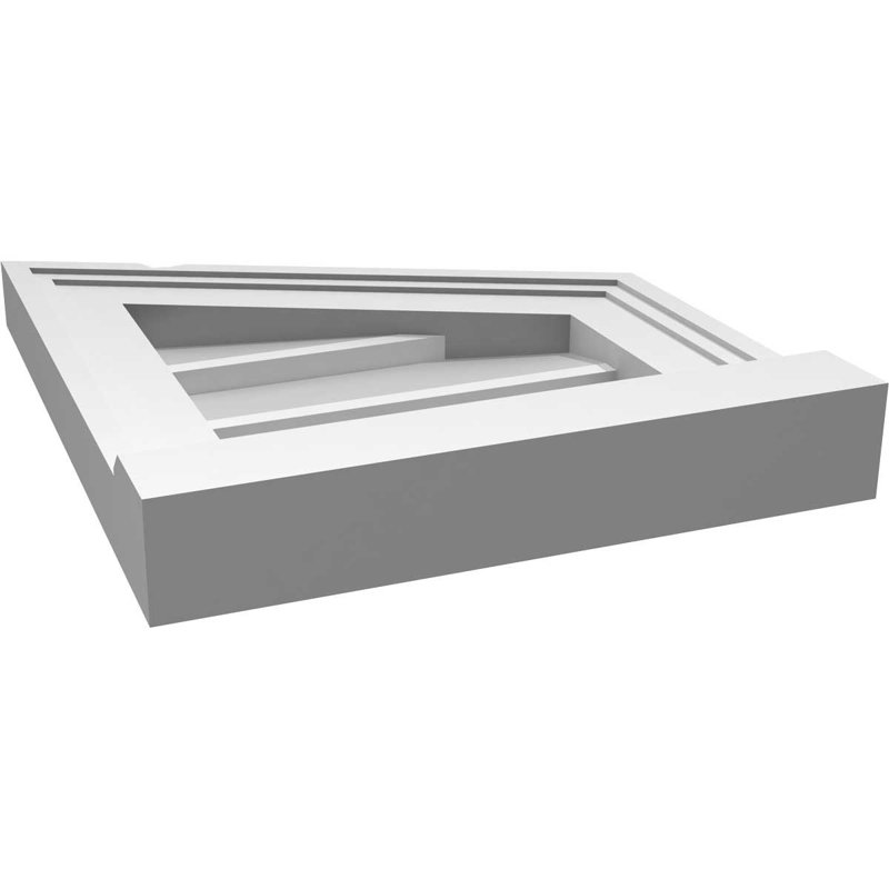 Half Peaked Right Surface Mount Signature Urethane Non-Functional Gable Vent Primed Tan, H 14 po x l 12 po x P 3 po, 6/12