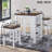 3 Pieces Dining Table Set, Dining Table With Storage Space And Two Stools