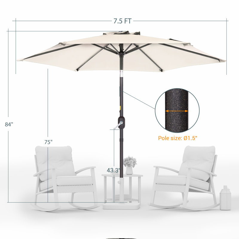 Parasol Sawyer, Beige, H 92,9 po x l 90 po x P 90 po