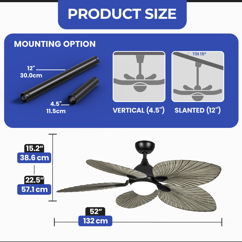 Atalay 52'' Ceiling Fan with LED Lights