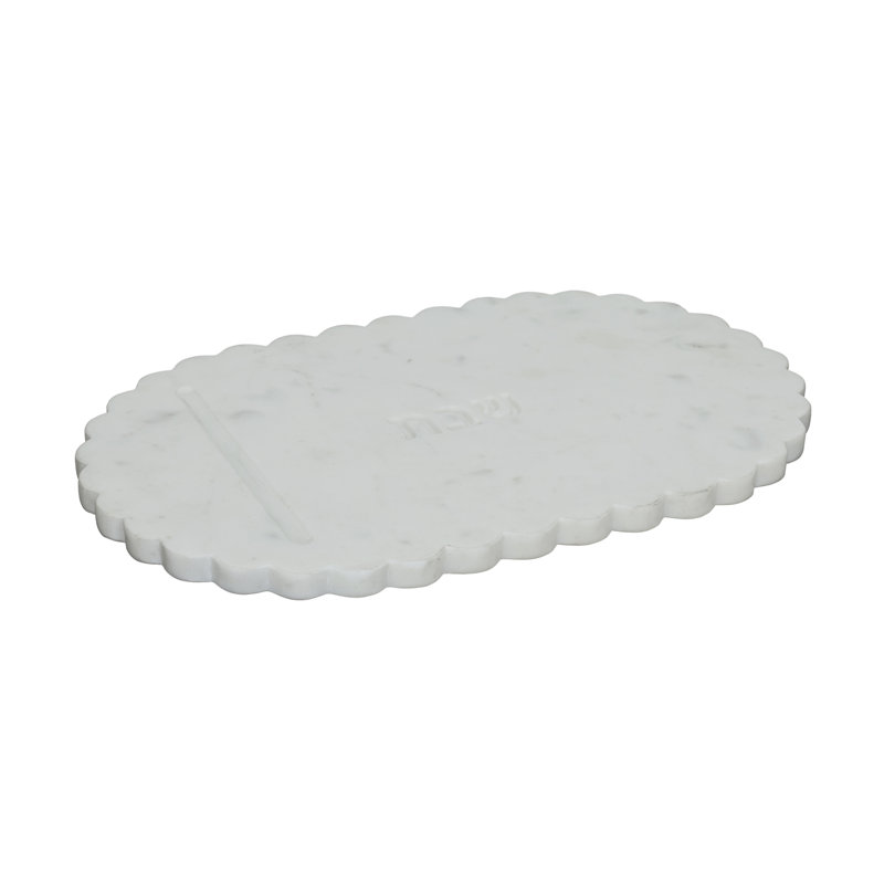 Shabbat White Marble Serving Board