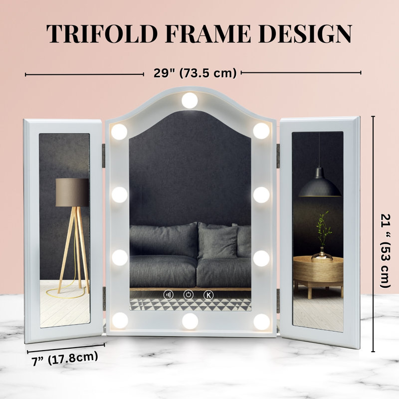 Miroir de maquillage à trois volets