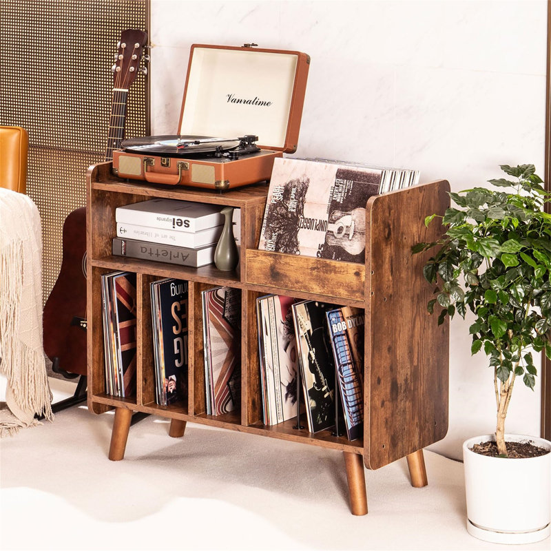 80cm Record Player Stand, Brown