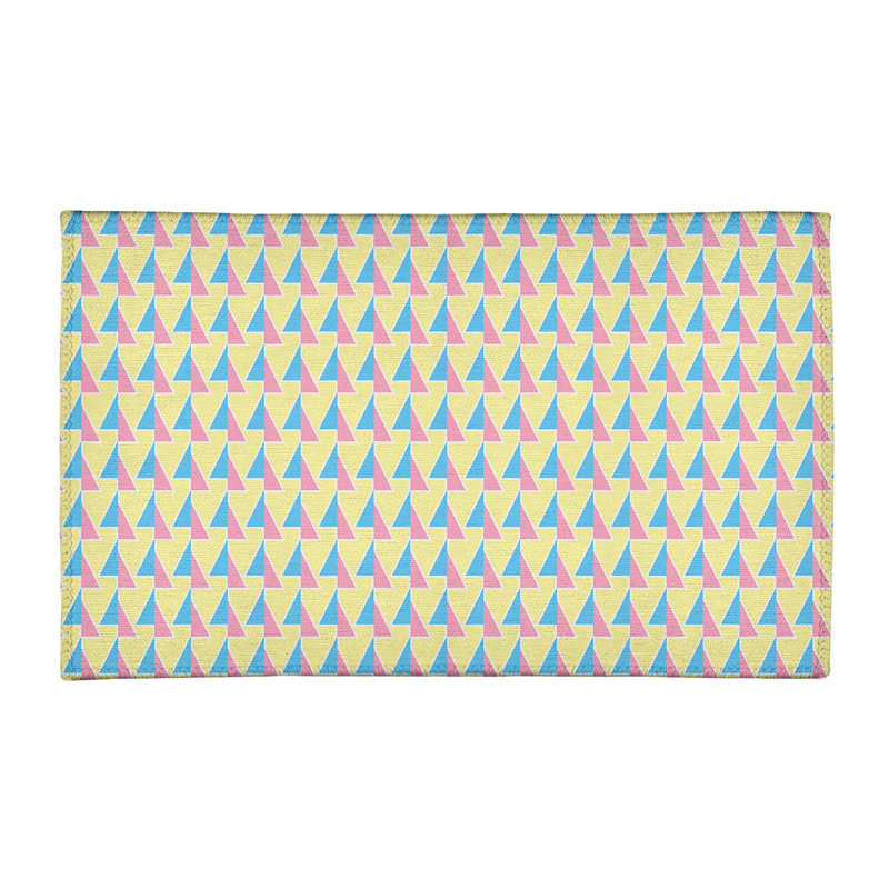 Tapis à flèches déplacées rose/bleu/ivoire, Rectangle 9 pi x 12 pi