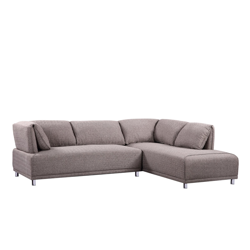 Canapé et chaise longue 104 po Nita, Mélange de polyester brun pâle, Orienté à droite (vu de face)
