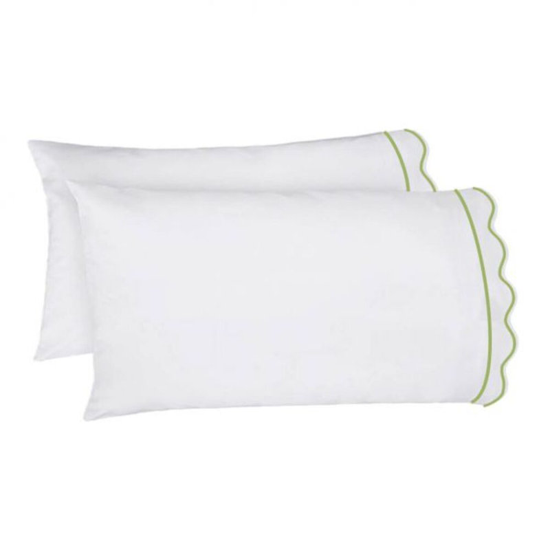 400TC Cotton Scallop Embroidery & Border Cotton 4 Piece Sheet Set Fitted Sheet Fits Upto 16" Deep Pocket, Twin XL Sheet Set