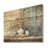 Flower Vase Oranges Country Farmhouse - Flowers Wood Panel Wall Art On Natural Pine Wood-2108936958
