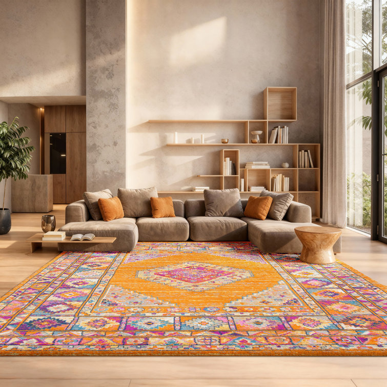 Christa Southwestern Orange/Fuchsia Area Rug