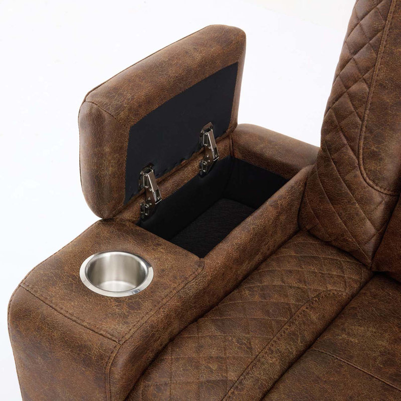 Syeira 645.16cm Wide Standard Recliner, Brown