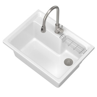 L 30 po x P 22 po x H 13 po à surface solide avec lavabo à encastrer et comptoir blanc