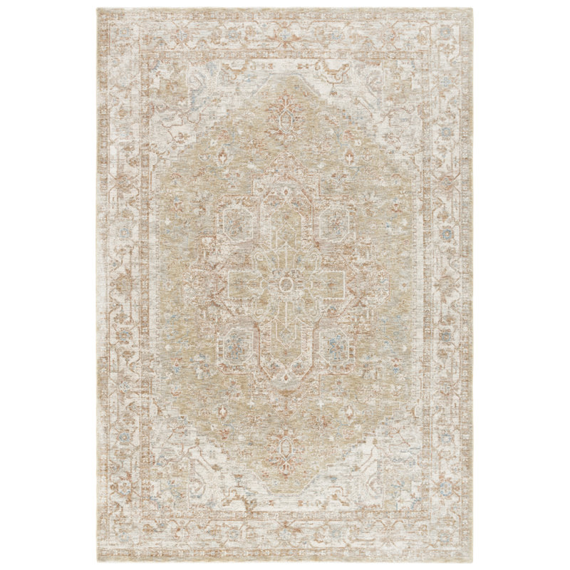 Tapis oriental en polyester à usage intérieur CLAE 140, Rectangulaire 8 pi x 10 pi