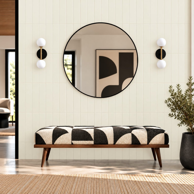 Urban Domain Satin 3" x 12" Ceramic Subway Tile, Cream