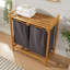 Bamboo 2 Compartment Laundry Basket Sorter Hamper