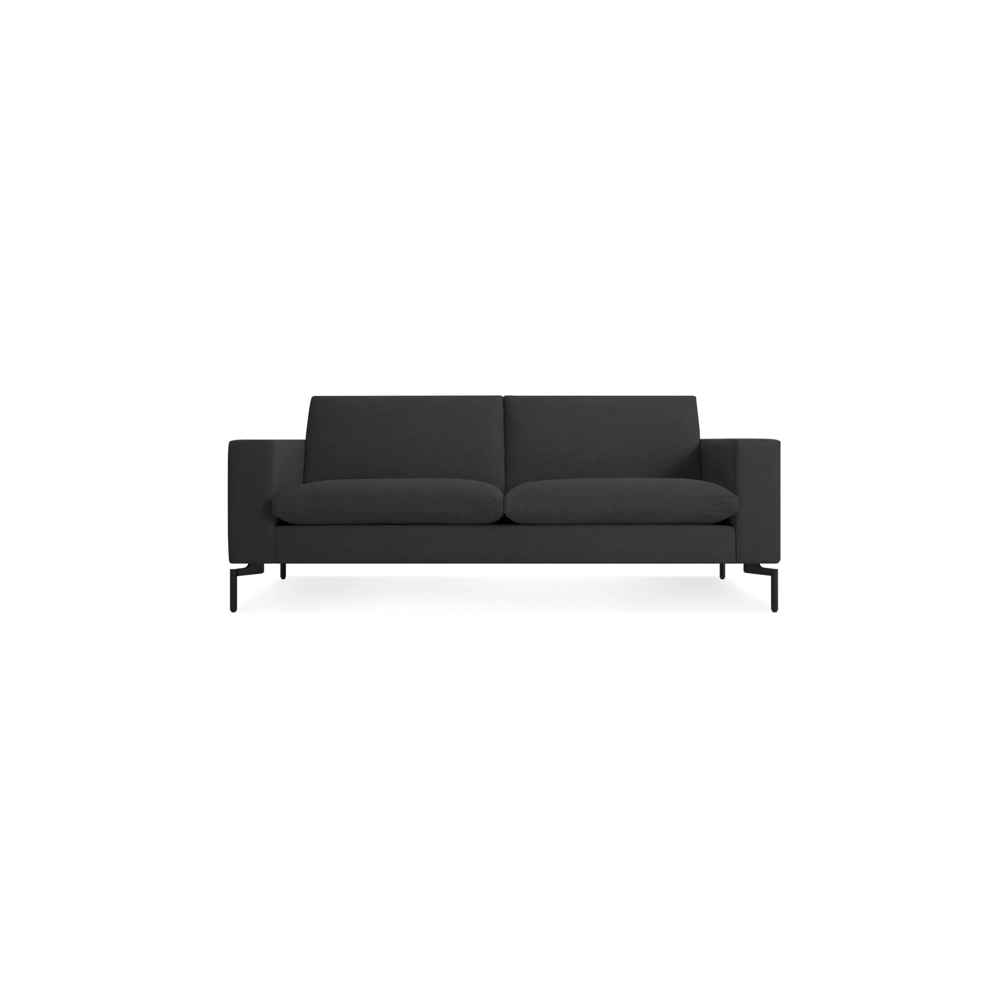 New Standard Upholstered Sofa, Maharam Meld in Panda Polyester Blend, 32" H x 78" W x 35" D, Black