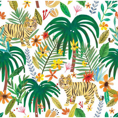 Fond d'écran Jungle Jumboree Blanc Boucher