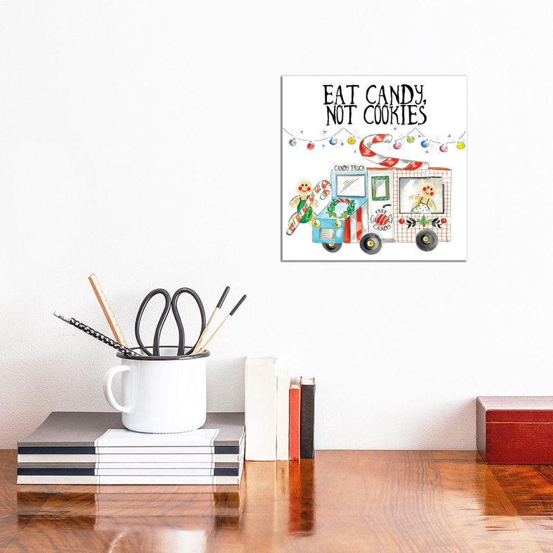 Eat Candy Not Cookies by Ani Del Sol - Wrapped Canvas Print, 30.48 cm H x 30.48 cm W x 1.91 cm D