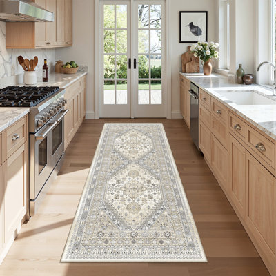Malaika Machine-Washable Non-Slip Medallion Area Rug