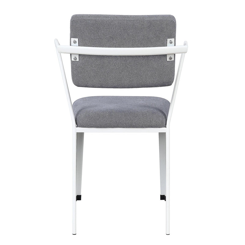Grey and white open office chair, White